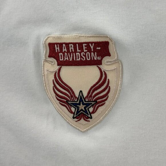 Harley-Davidson White Cotton Tank Top Men XL Embroidered Logo Front & Logo Patch - Picture 3 of 7